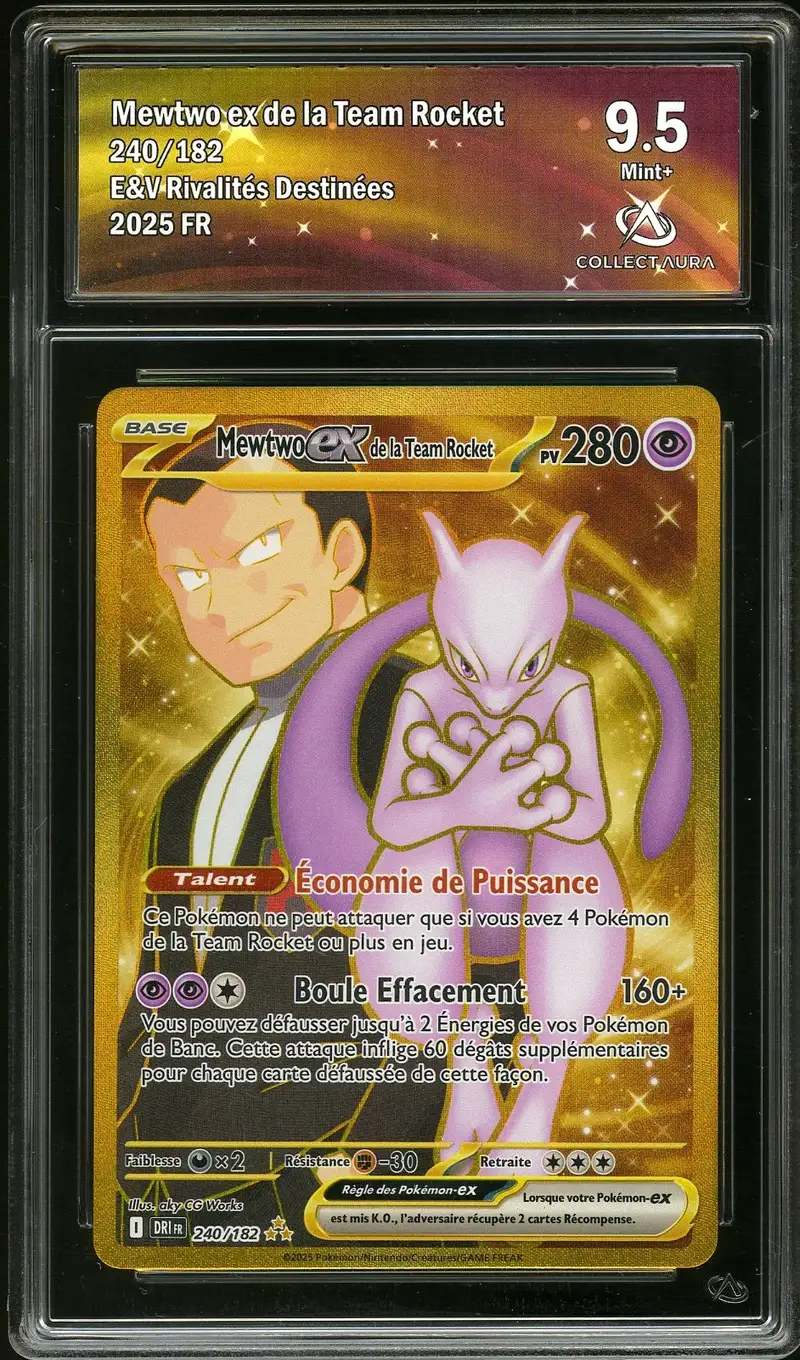 CA 9.5 Mewtwo Ex de la Team Rocket Gold