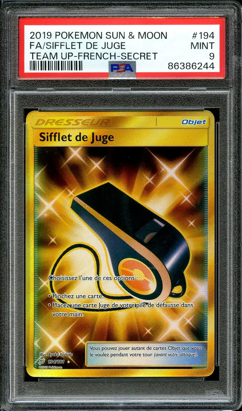 PSA 9 Sifflet de Juge Gold