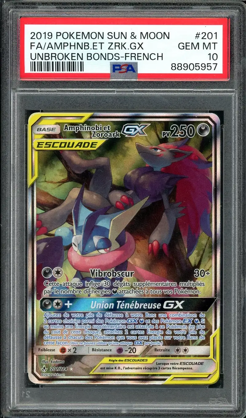 PSA 10 Amphinobi et Zoroark Gx