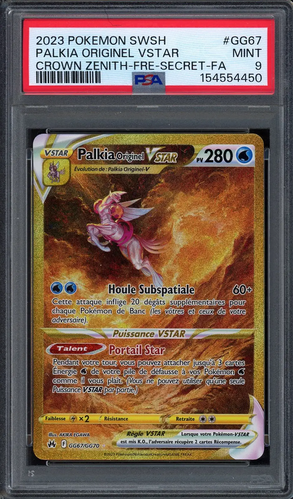 PSA 9 Palkia Originel VStar Gold