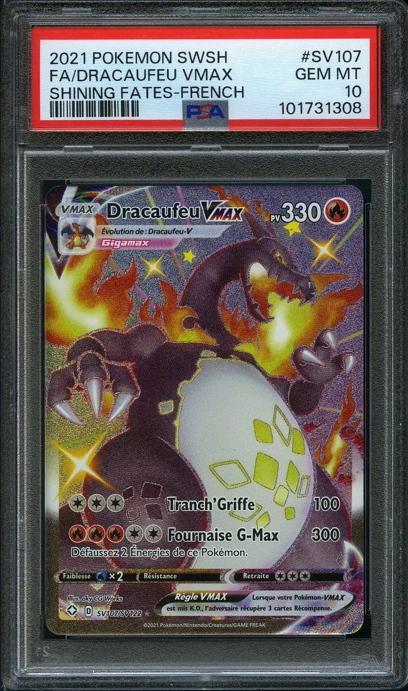 PSA 10 Dracaufeu VMax Shiny