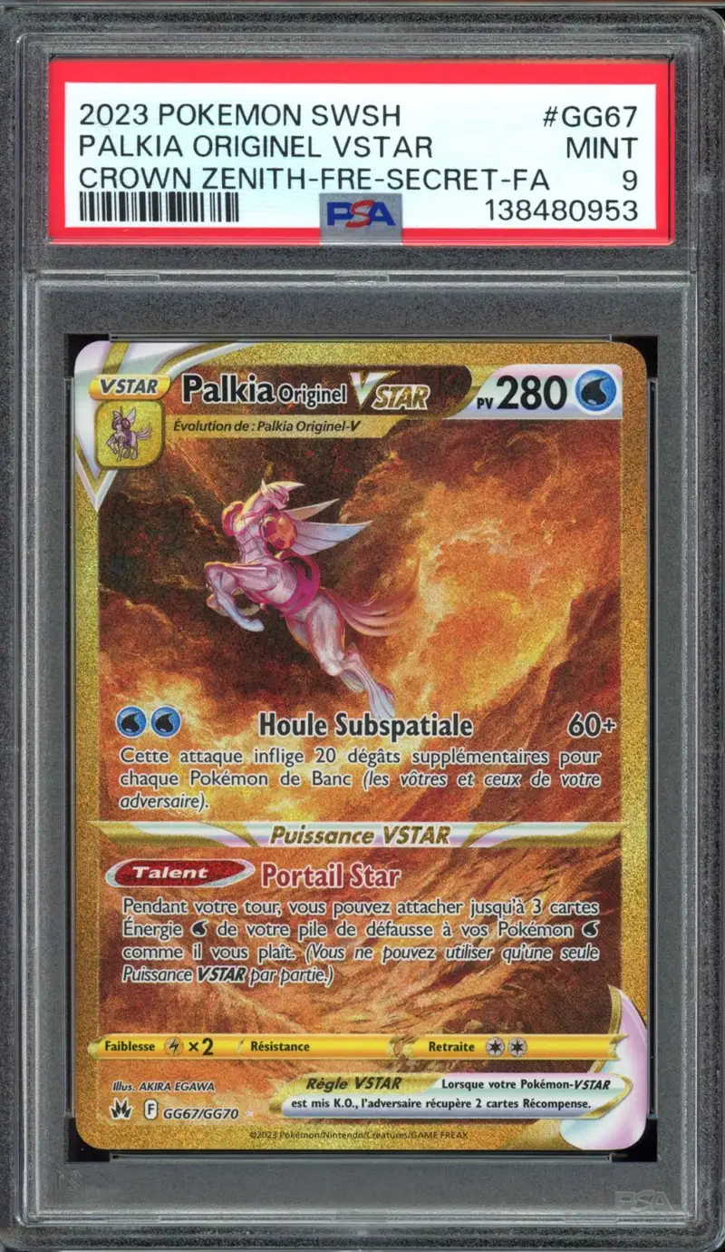PSA 9 Palkia Originel VStar Gold