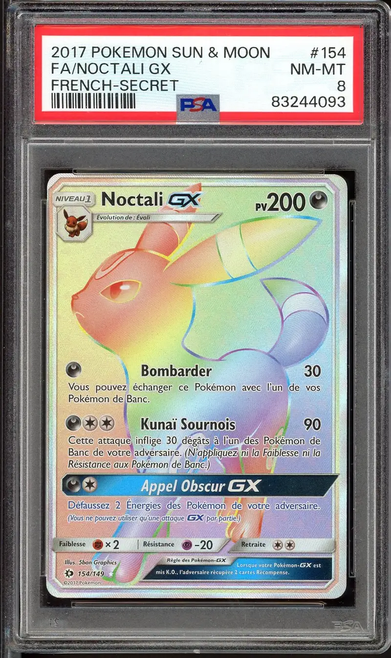 PSA 8 Noctali Gx Rainbow