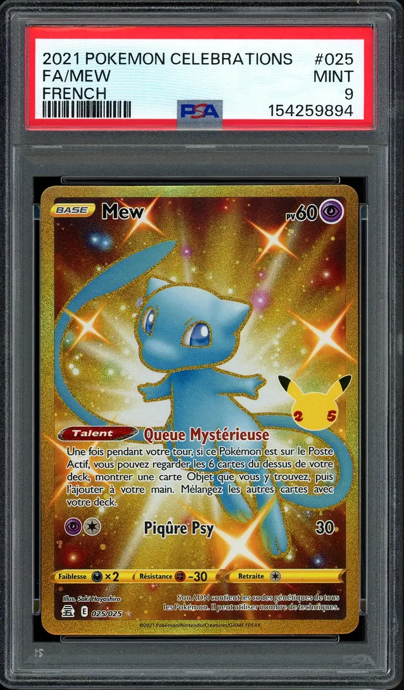 PSA 9 Mew Gold Shiny