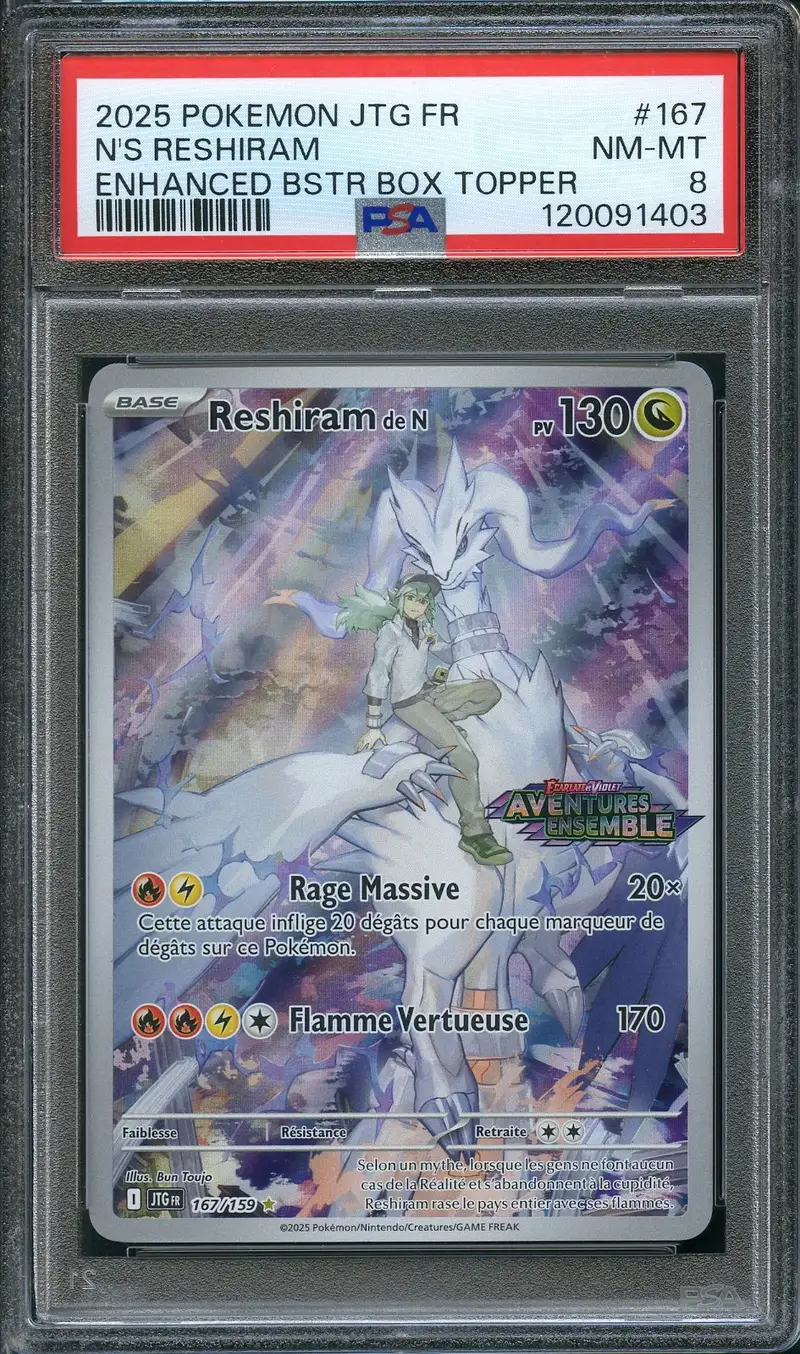 PSA 8 Reshiram de N Stamp