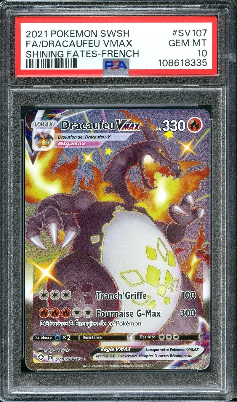 PSA 10 Dracaufeu VMax Shiny