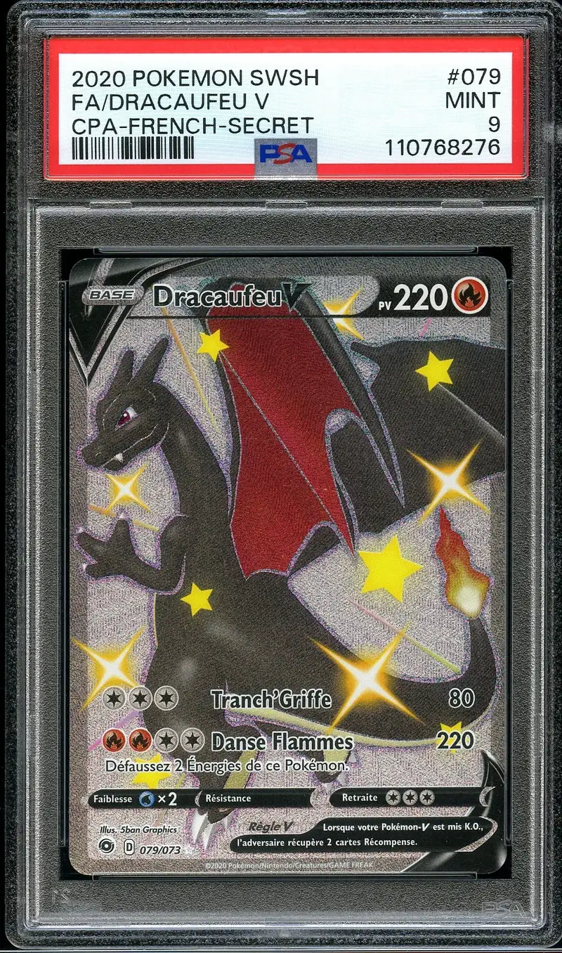 PSA 9 Dracaufeu V Shiny