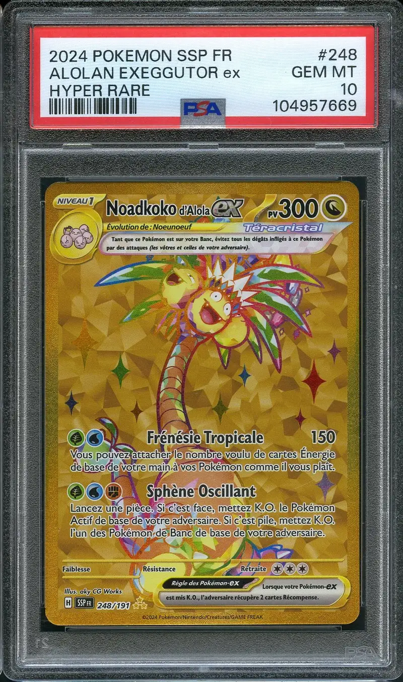 PSA 10 Noadkoko d'Alola Ex Gold