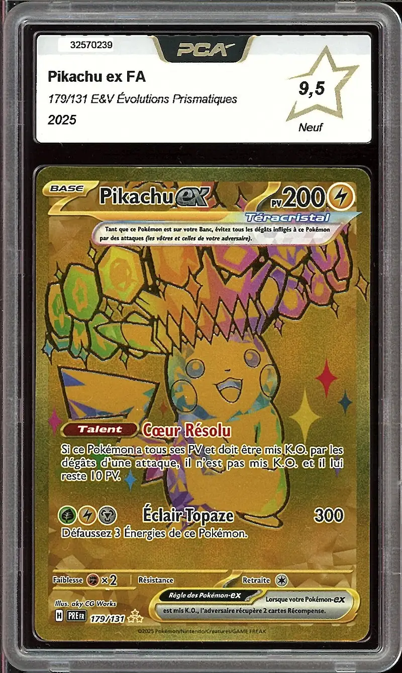 PCA 9.5 Pikachu Ex Gold
