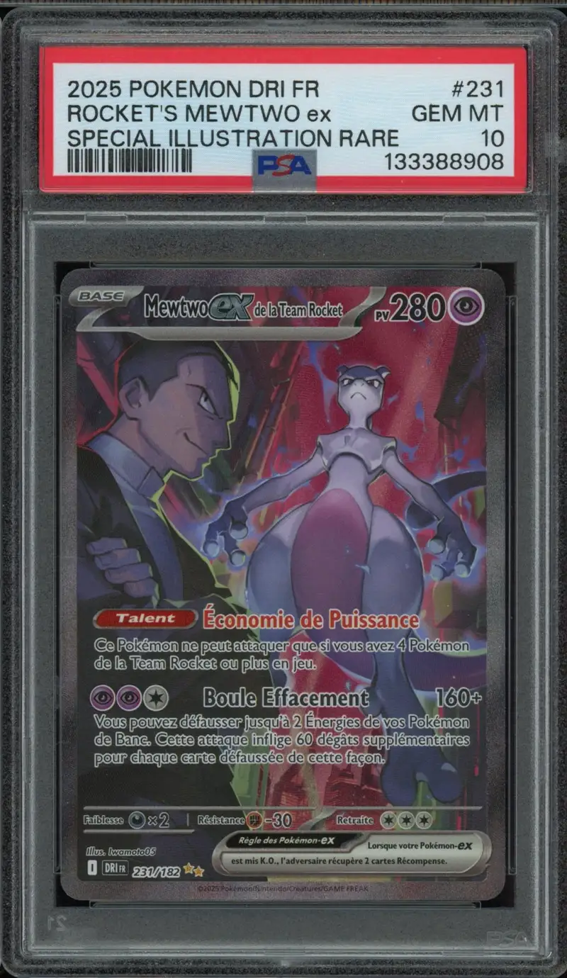 PSA 10 Mewtwo Ex de la Team Rocket
