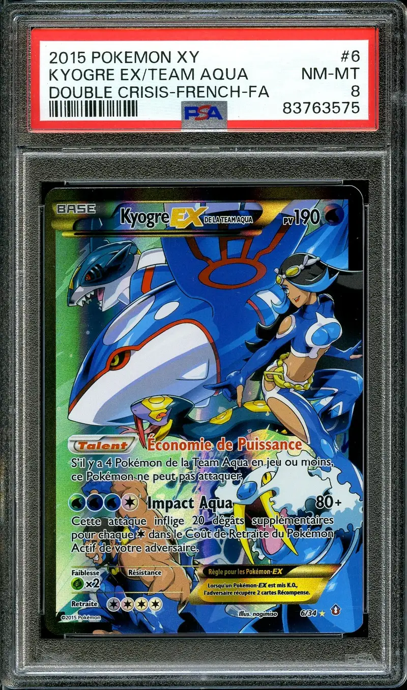 PSA 8 Kyogre Ex de la Team Aqua