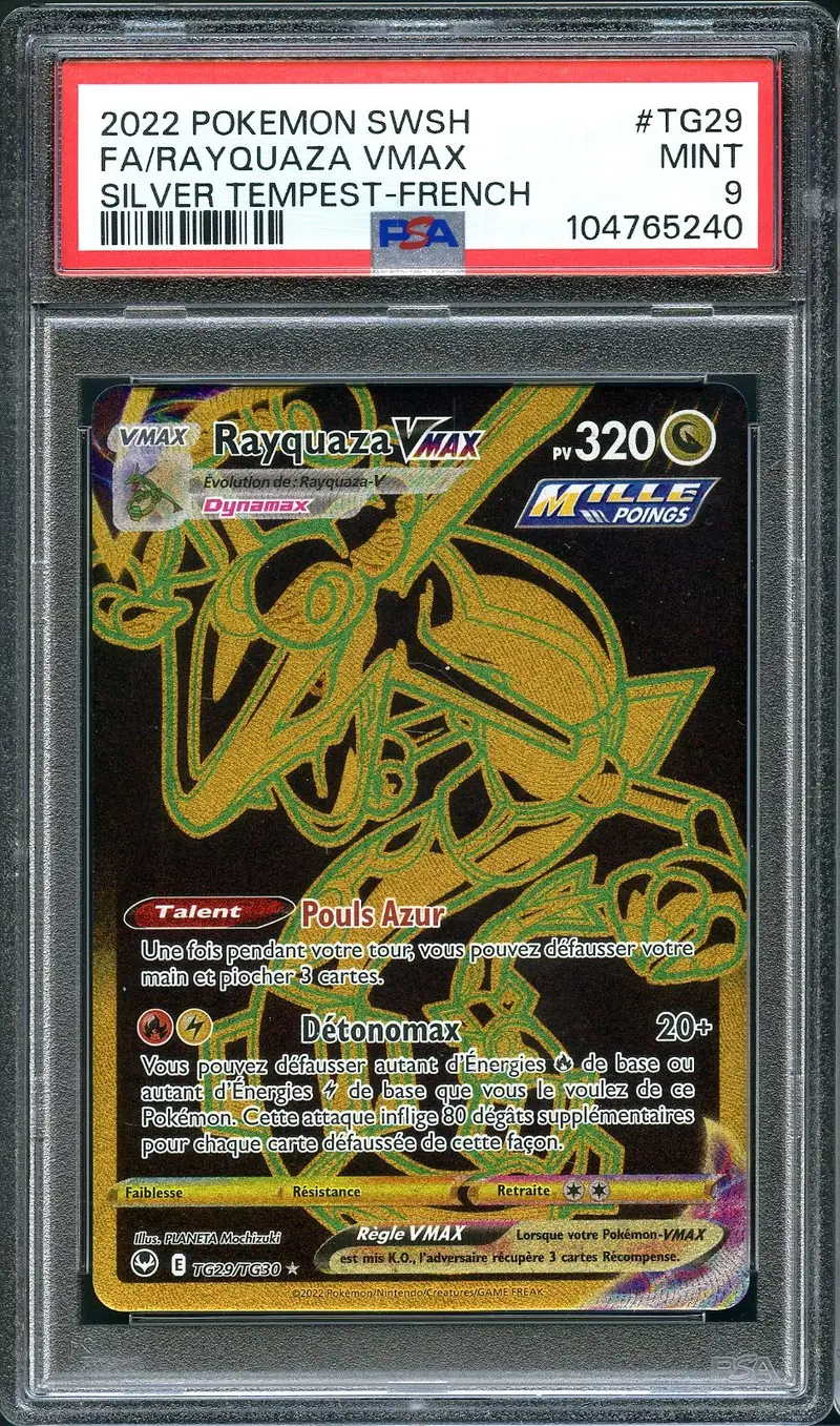 PSA 9 Rayquaza VMax Gold