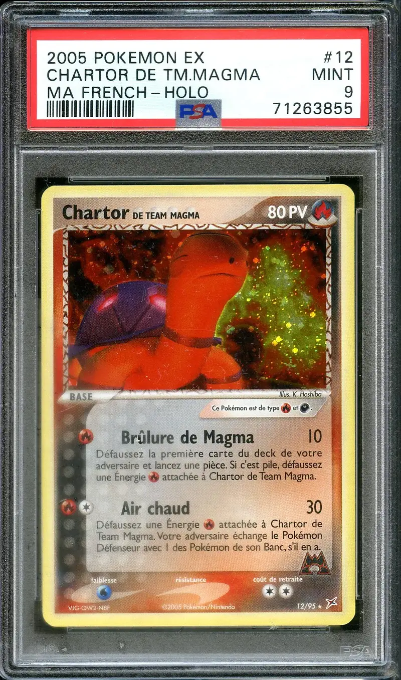 PSA 9 Chartor de Team Magma Holo