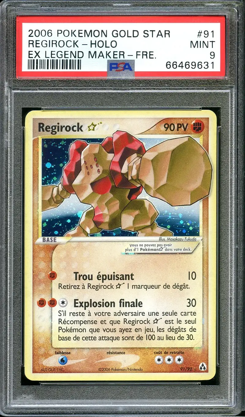 PSA 9 Regirock Gold Star
