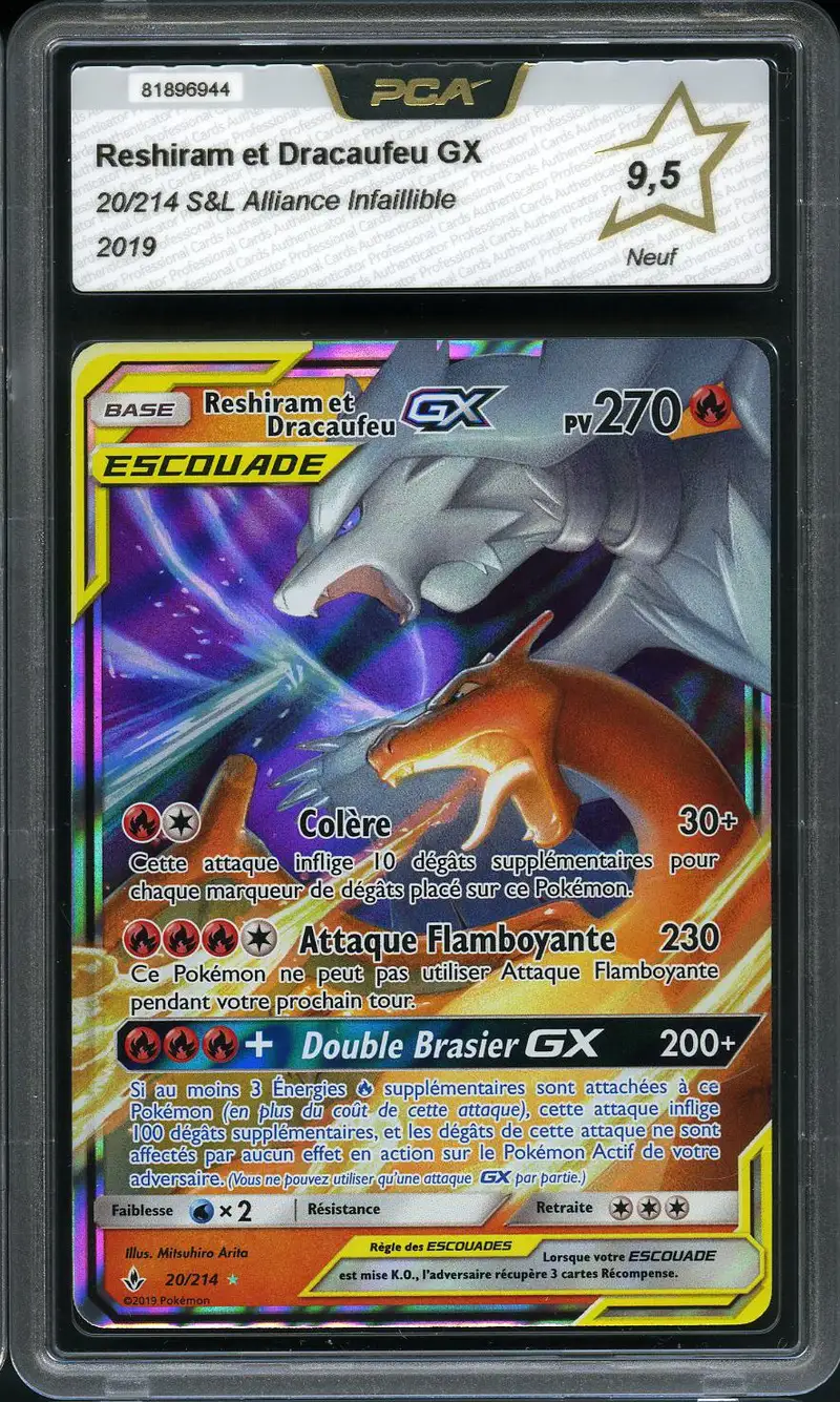 PCA 9.5 Reshiram et Dracaufeu Gx