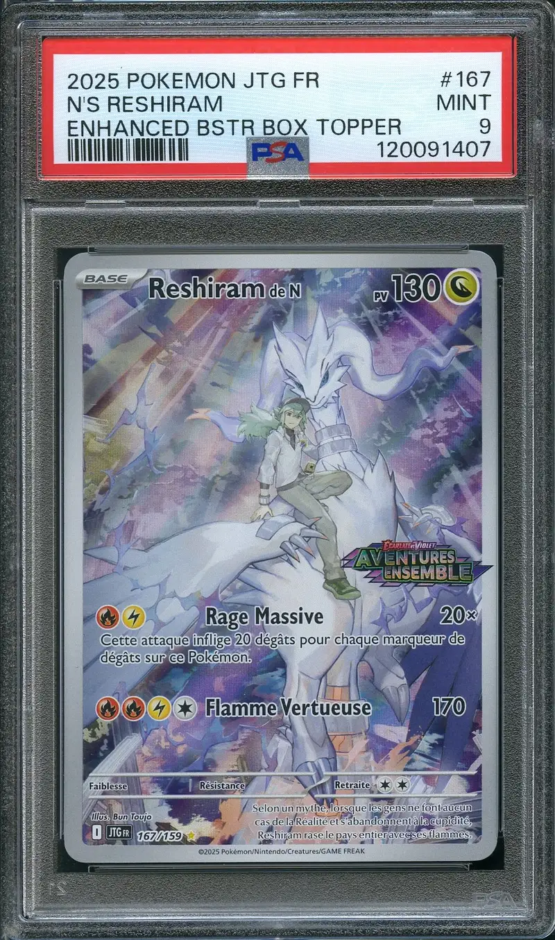 PSA 9 Reshiram de N Stamp