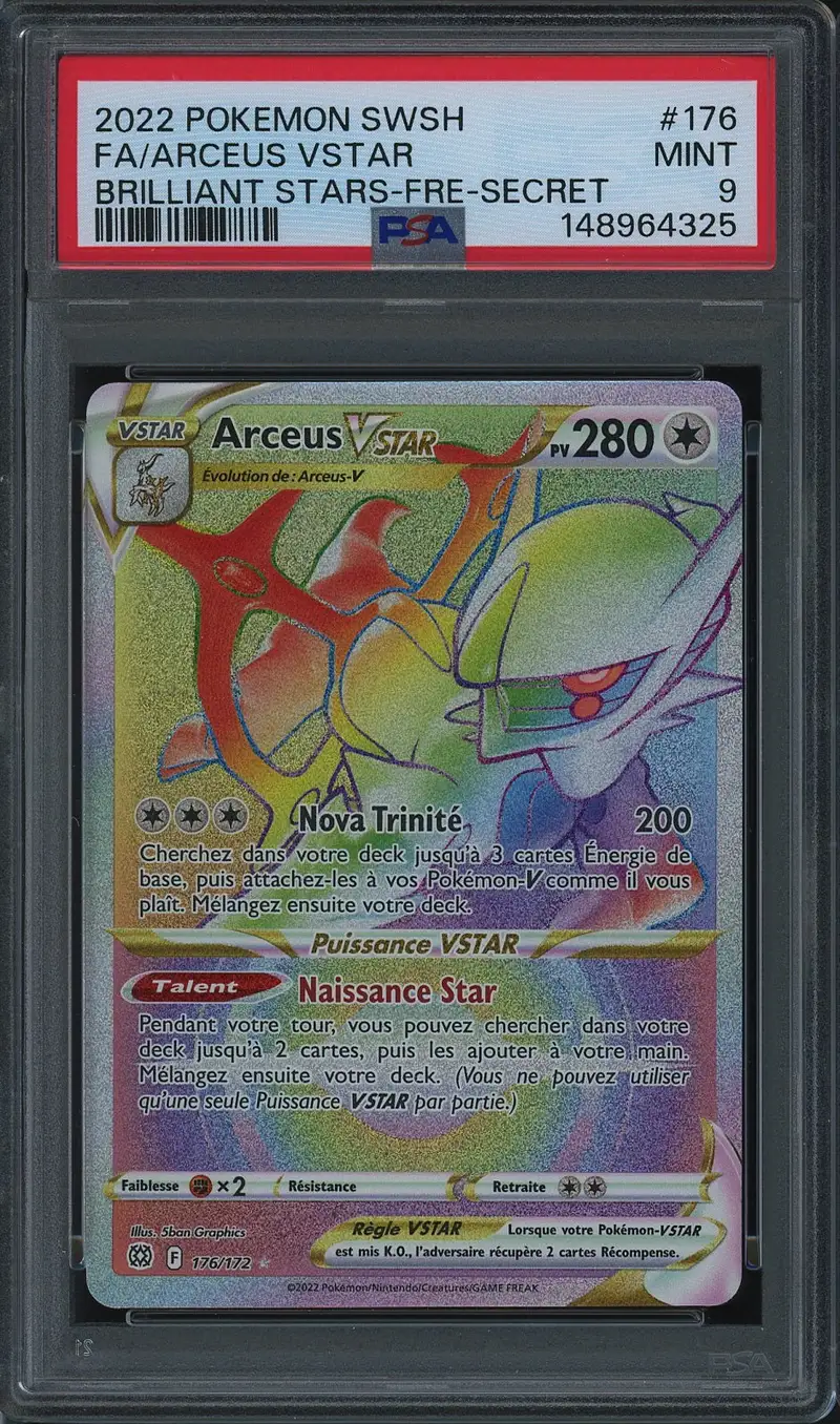 PSA 9 Arceus VStar Rainbow