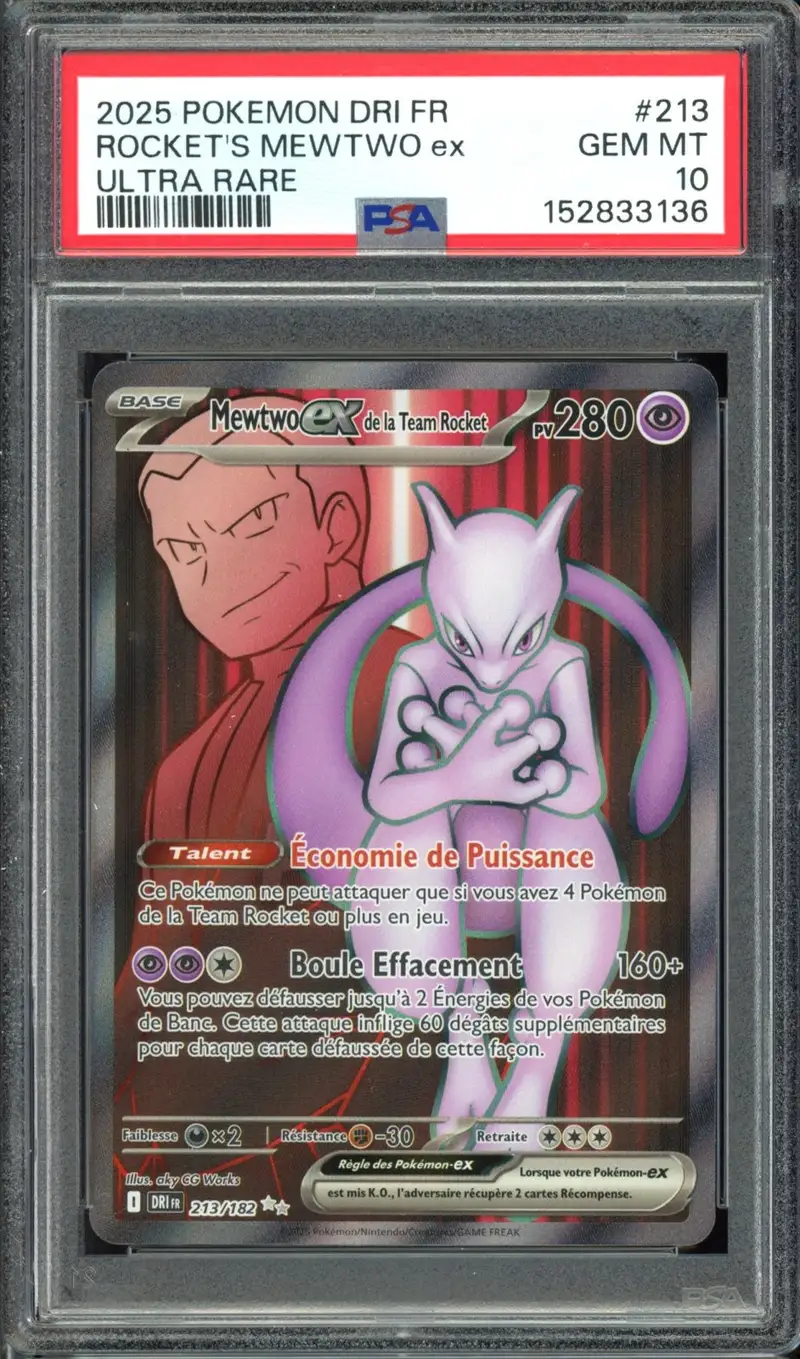 PSA 10 Mewtwo Ex de la Team Rocket