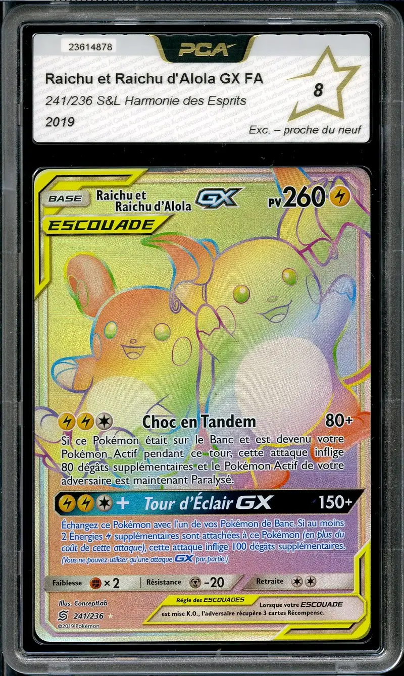 PCA 8 Raichu et Raichu d'Alola Gx Rainbow