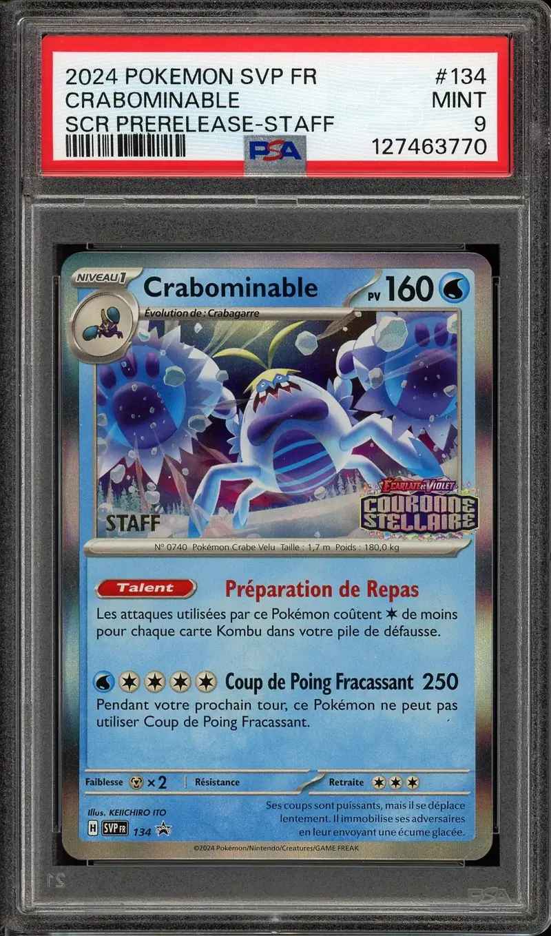 PSA 9 Crabominable Holo Prerelease Staff