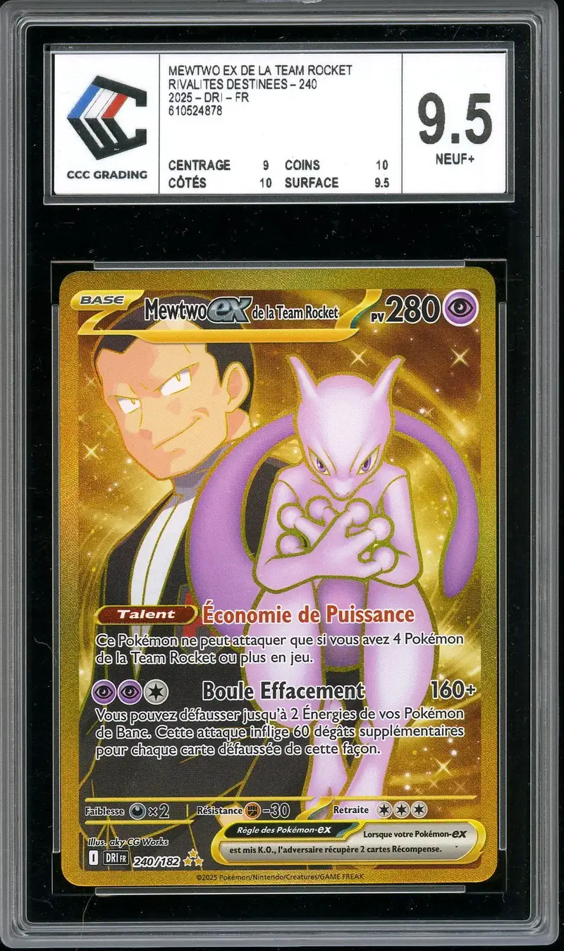 CCC 9.5 Mewtwo Ex de la Team Rocket Gold