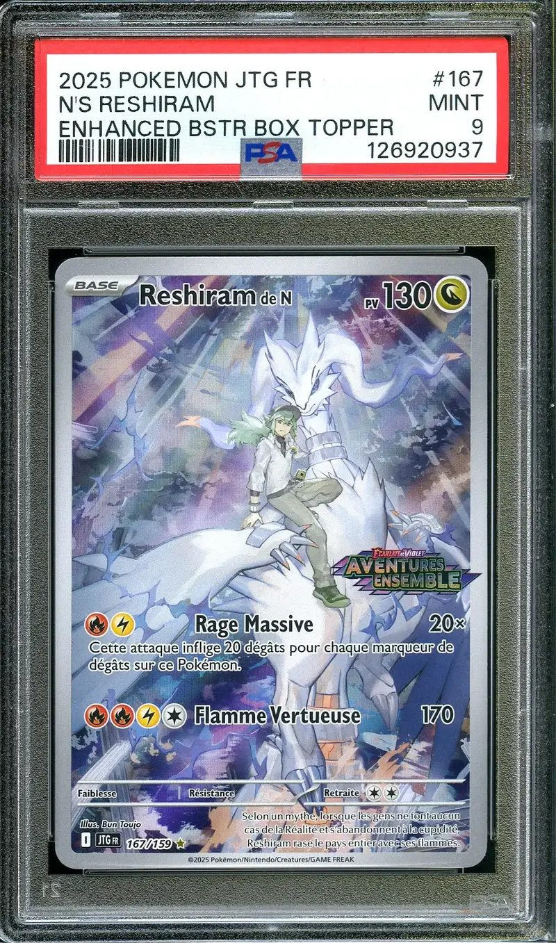 PSA 9 Reshiram de N Stamp