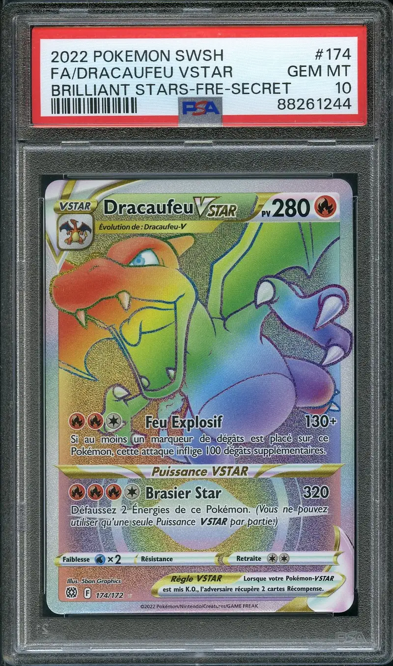 PSA 10 Dracaufeu VStar Rainbow