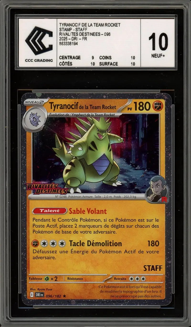 CCC 10 Tyranocif de la Team Rocket Holo Prerelease Staff