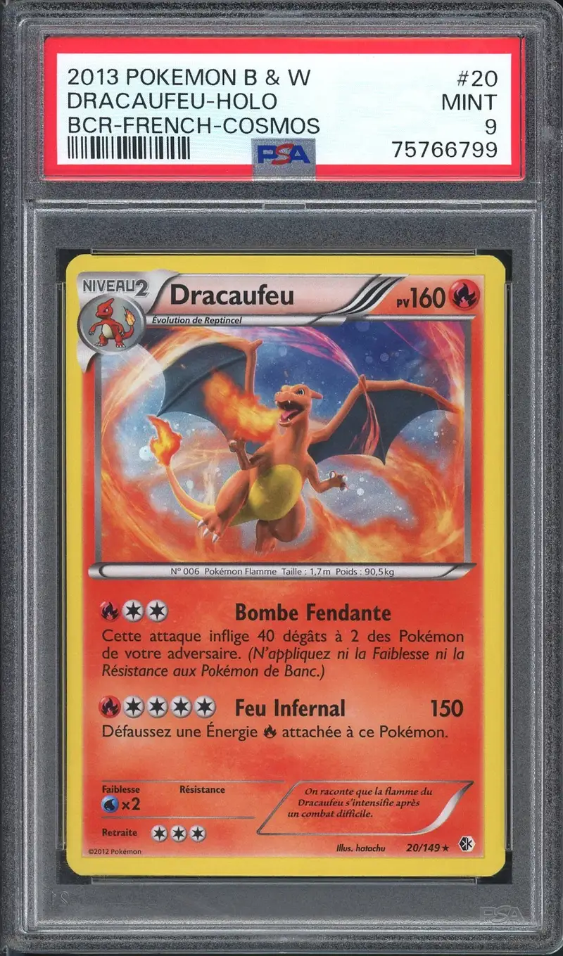 PSA 9 Dracaufeu Holo