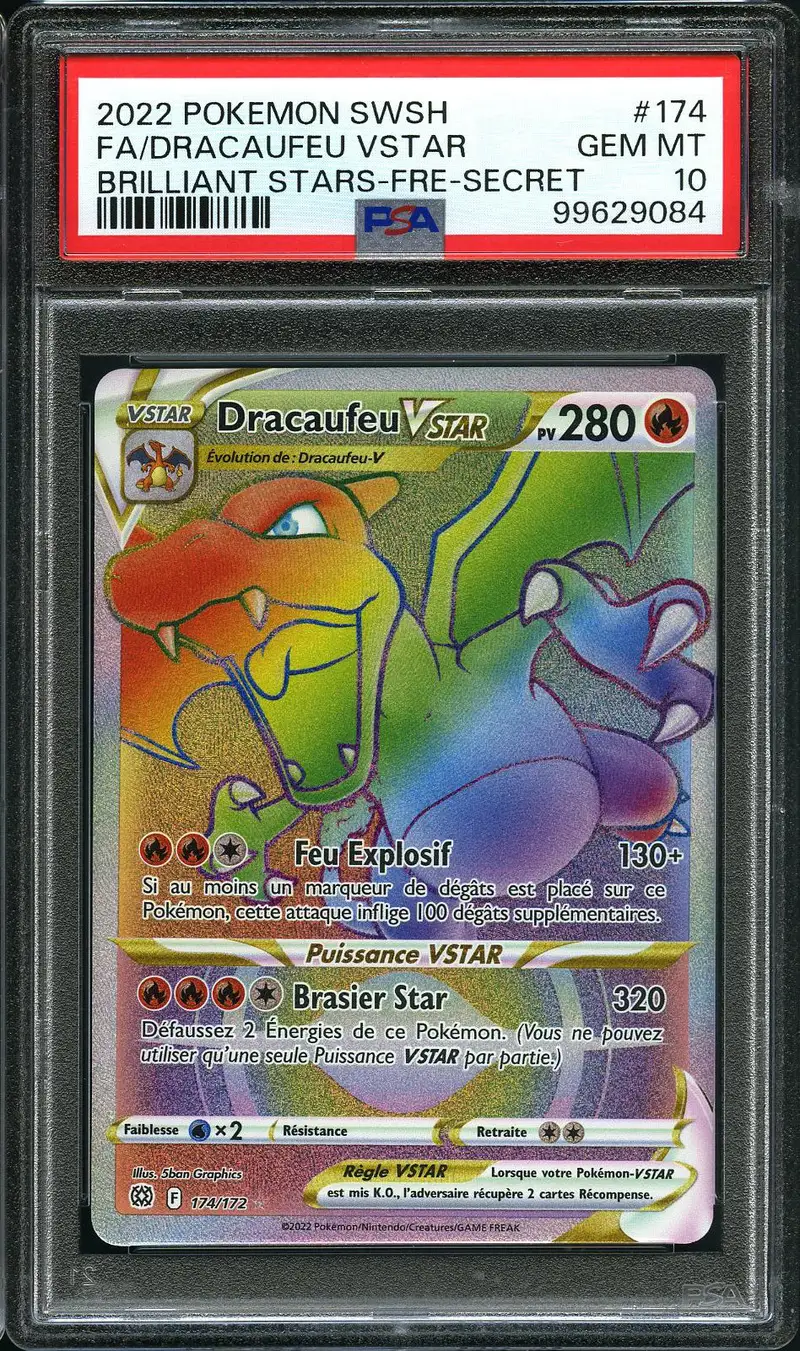 PSA 10 Dracaufeu VStar Rainbow