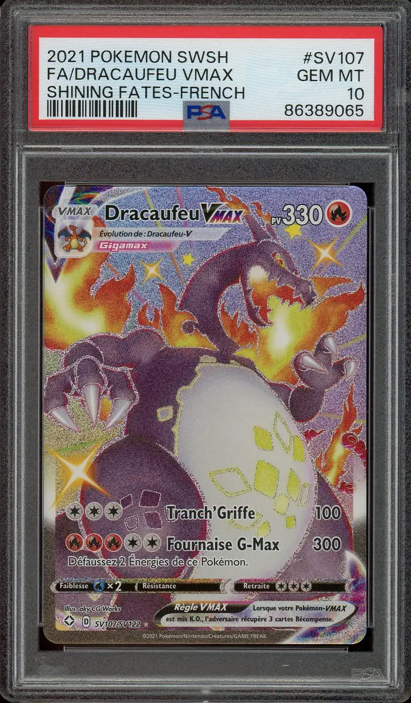 PSA 10 Dracaufeu VMax Shiny