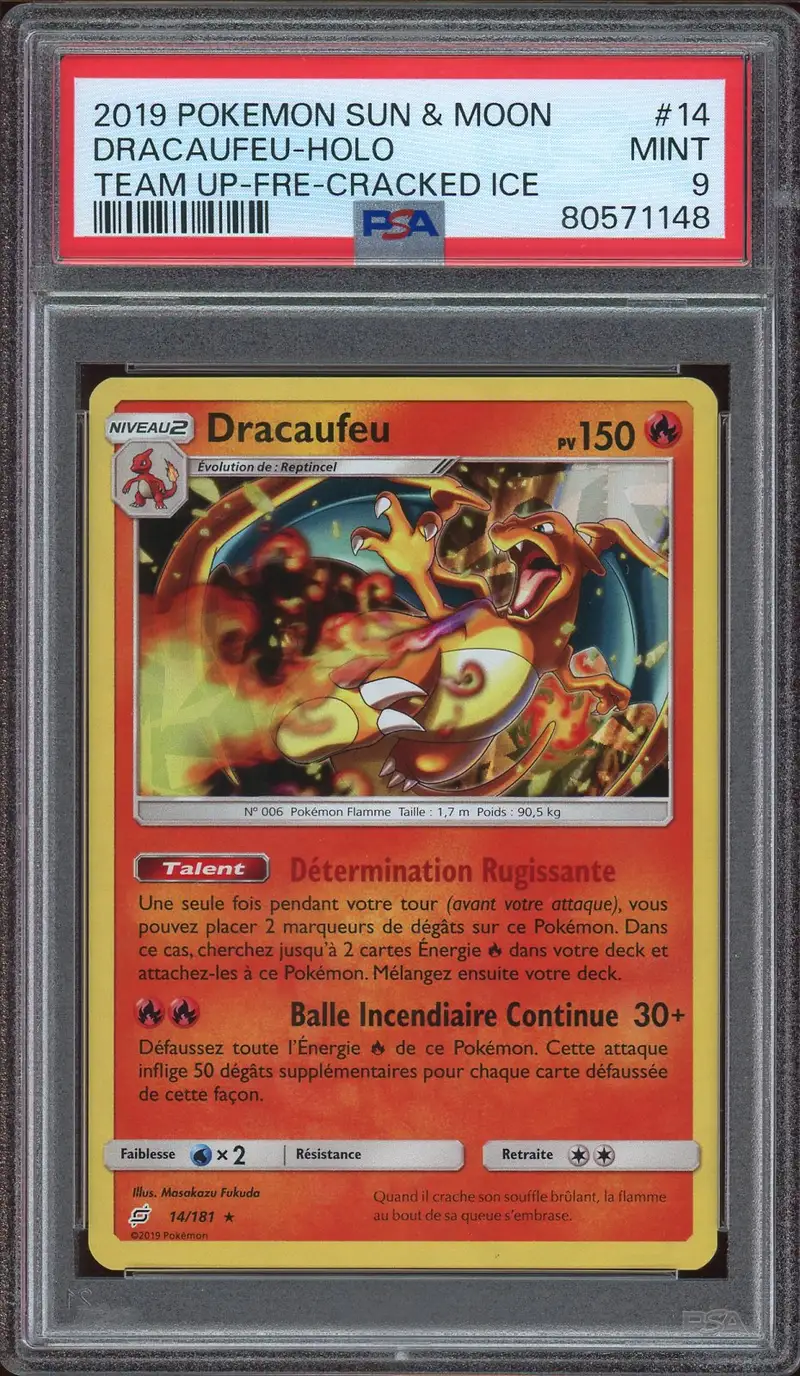 PSA 9 Dracaufeu Holo