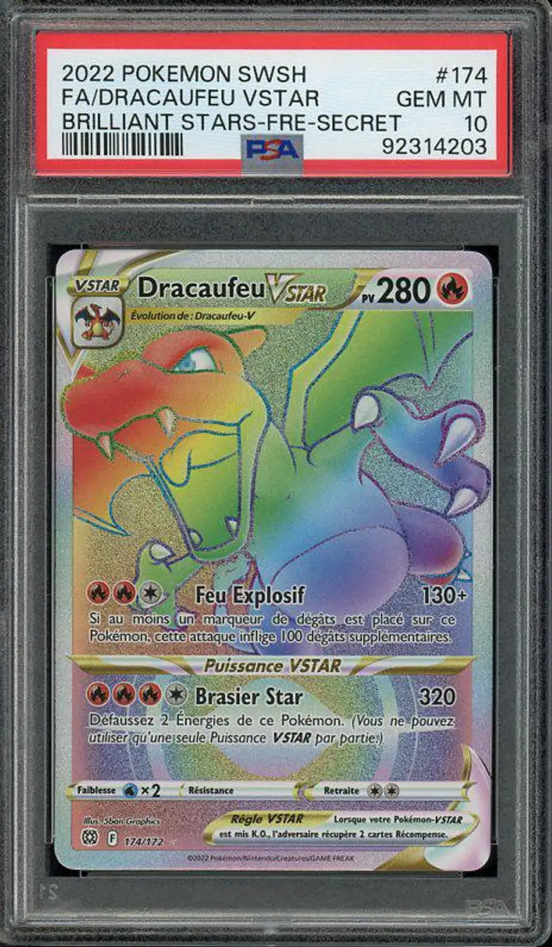 PSA 10 Dracaufeu VStar Rainbow