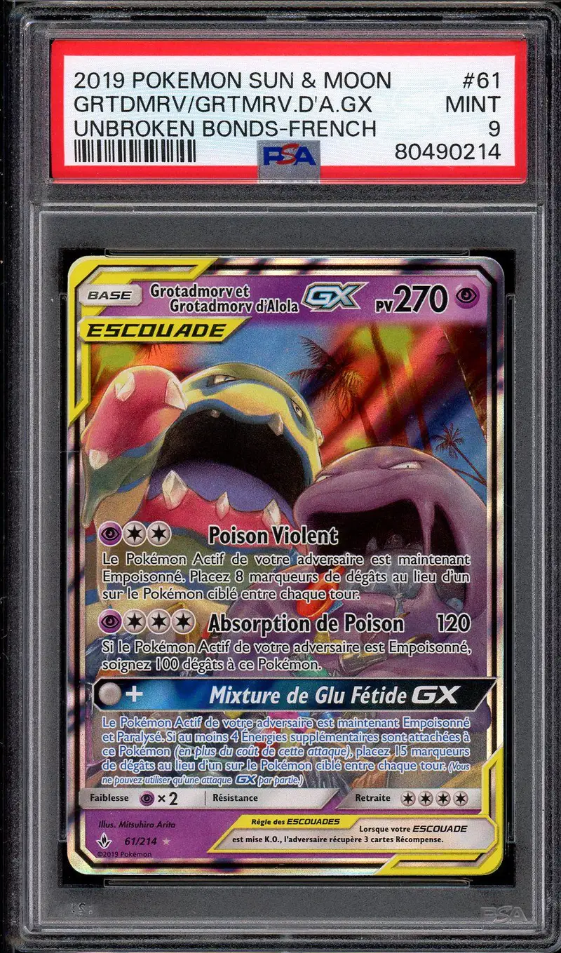 PSA 9 Grotadmorv & Grotadmorv D'Alola Gx