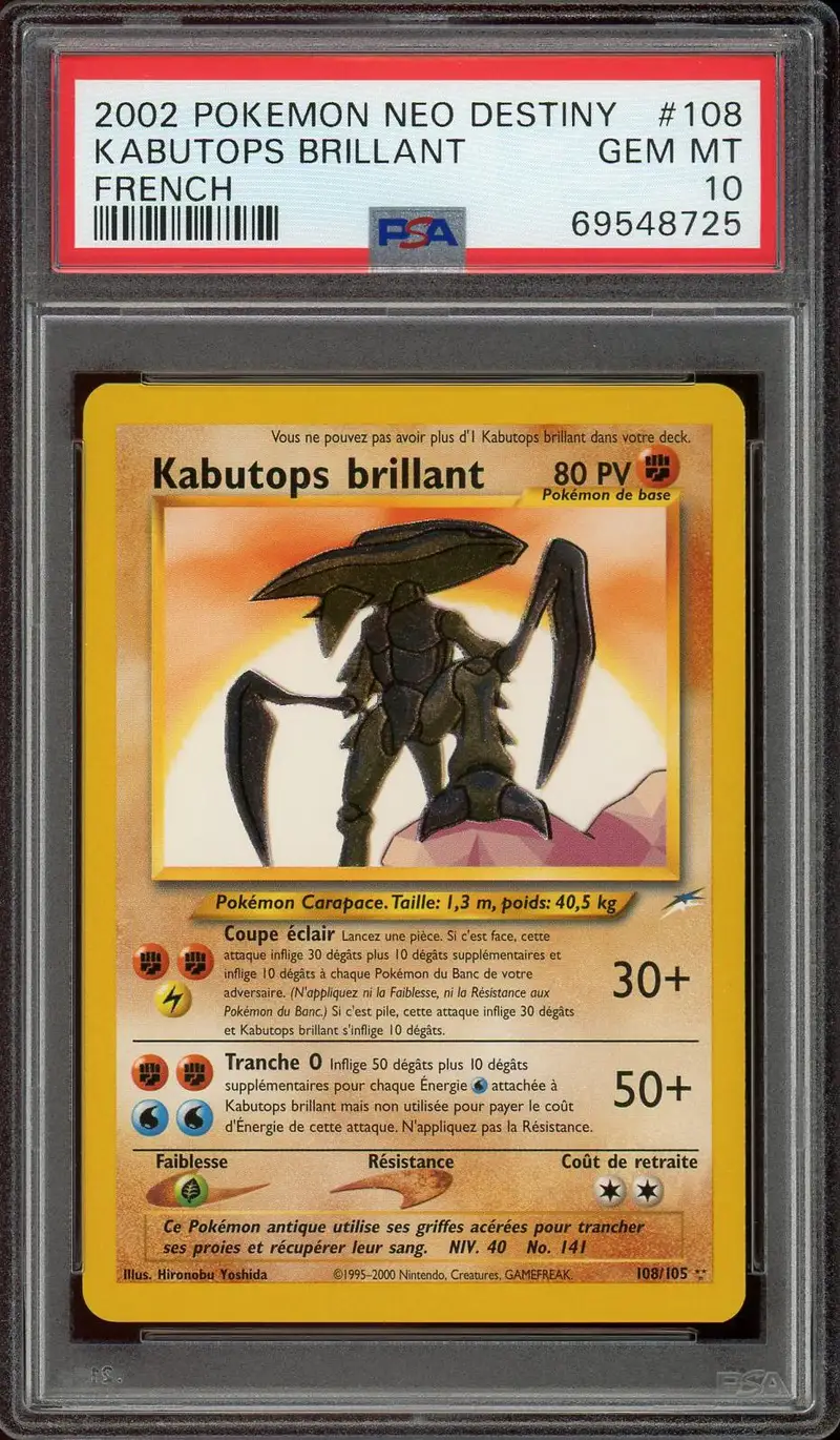 PSA 10 Kabutops Brillant