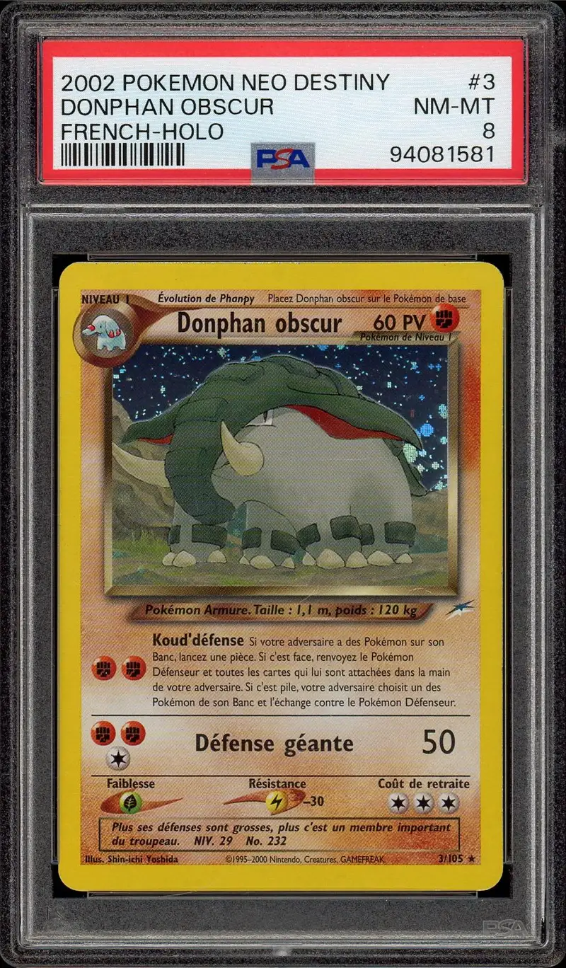 PSA 8 Donphan Obscur Holo