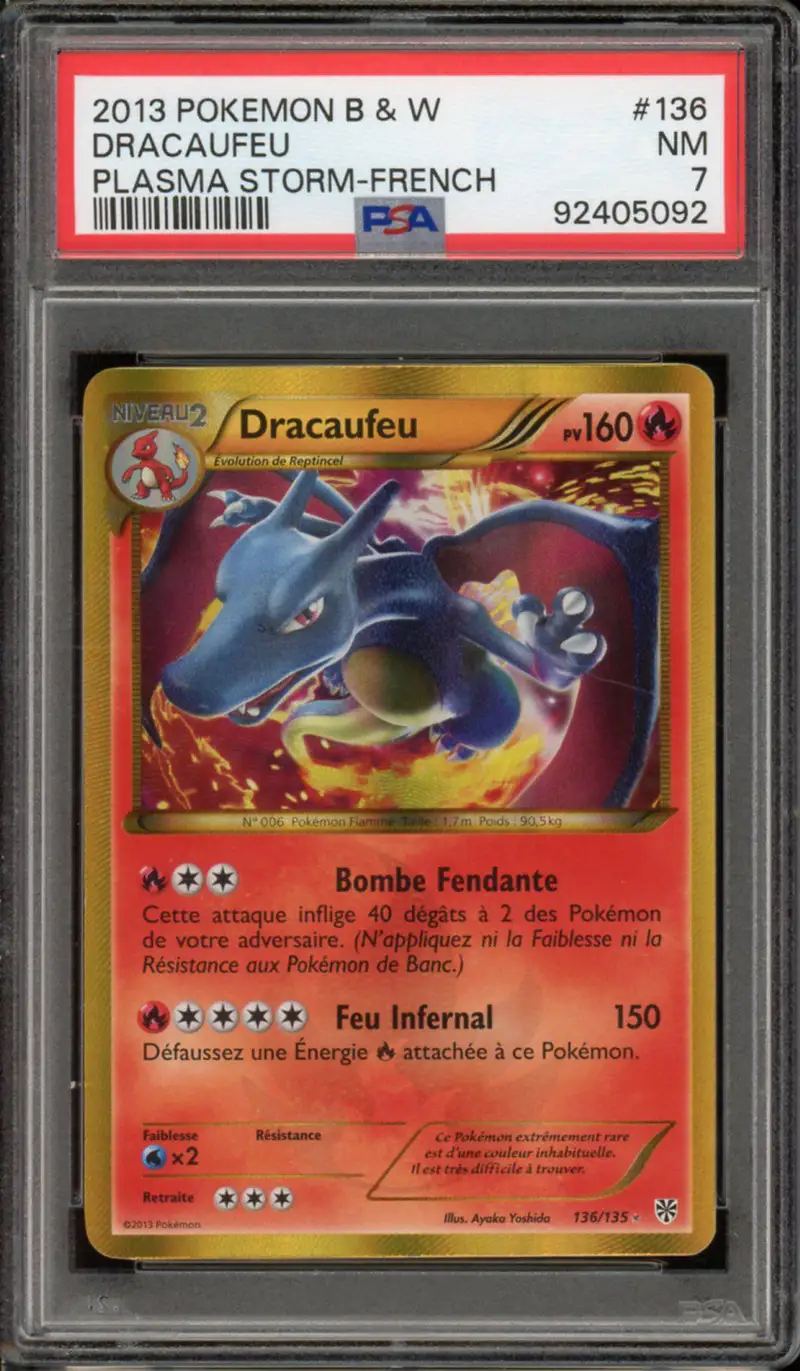 PSA 7 Dracaufeu Gold