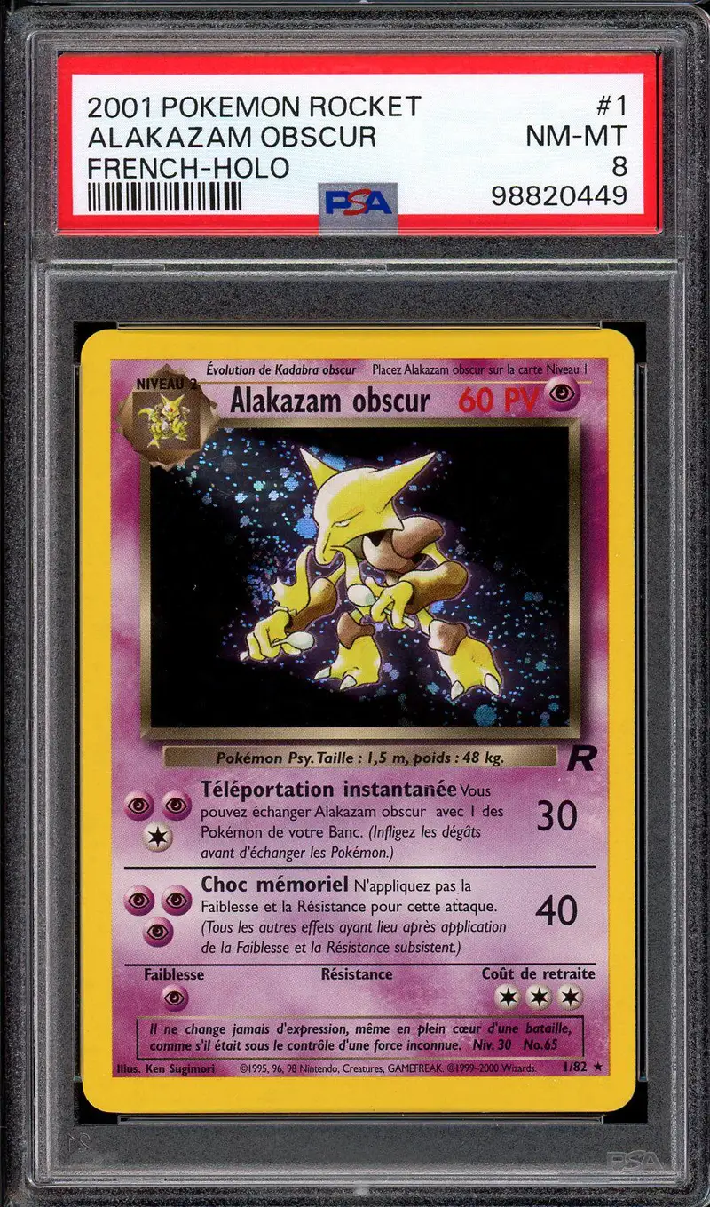 PSA 8 Alakazam Obscur Holo