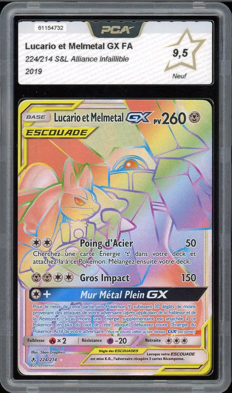 PCA 9.5 Lucario et Melmetal Gx Rainbow