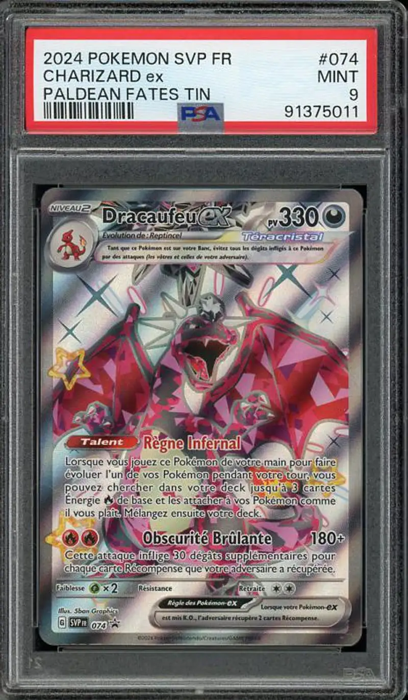 PSA 9 Dracaufeu Ex