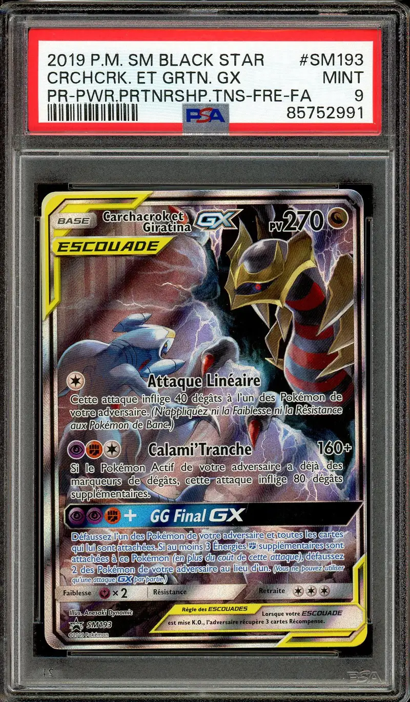 PSA 9 Carchacrok et Giratina Gx