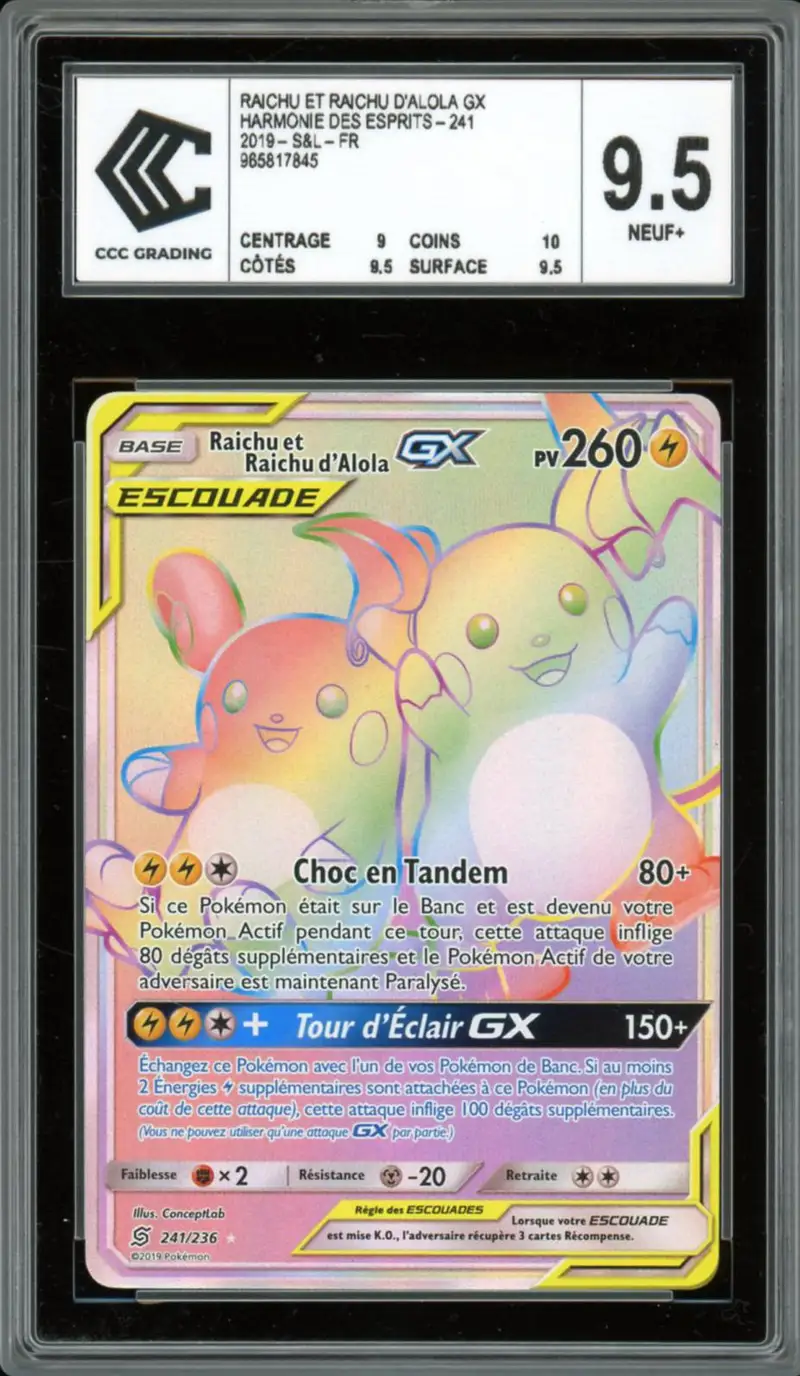 CCC 9.5 Raichu & Raichu d'Alola Gx Rainbow