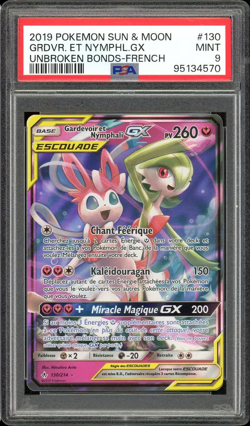 PSA 9 Gardevoir et Nymphali Gx