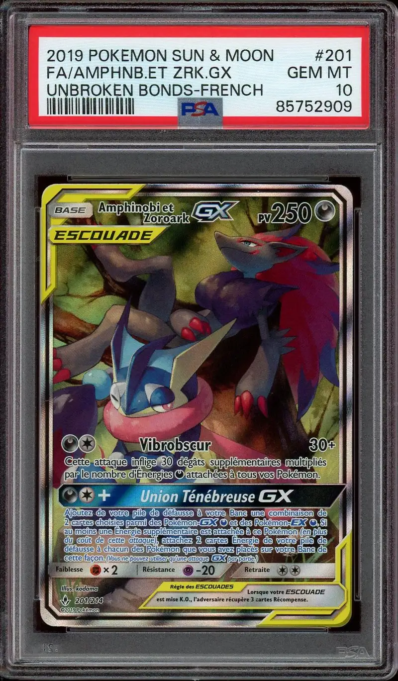 PSA 10 Amphinobi et Zoroark Gx