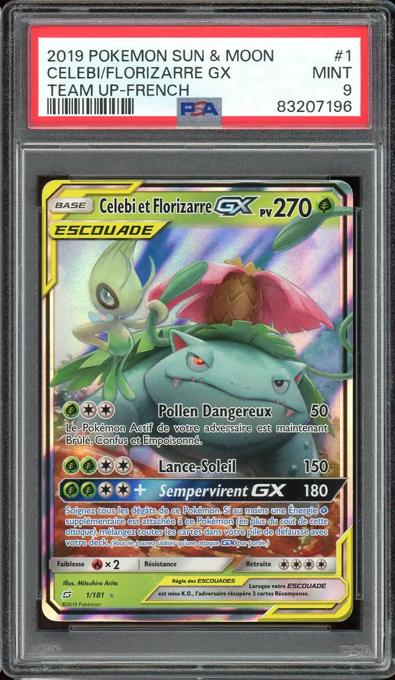 PSA 9 Celebi et Florizarre Gx