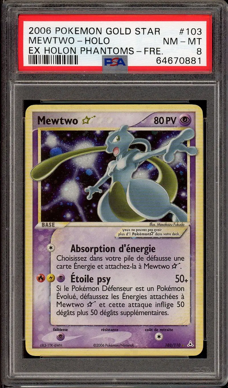 PSA 8 Mewtwo Gold Star