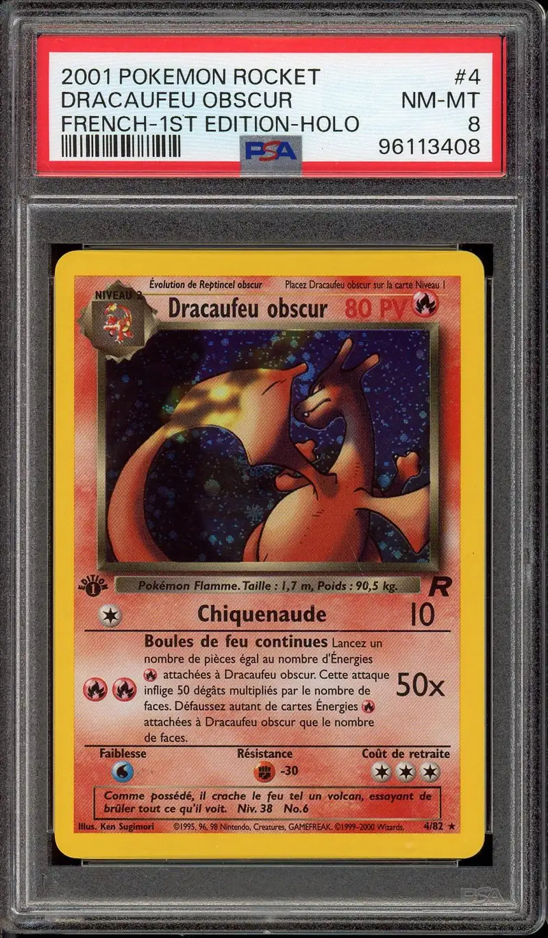 PSA 8 Dracaufeu Obscur Holo