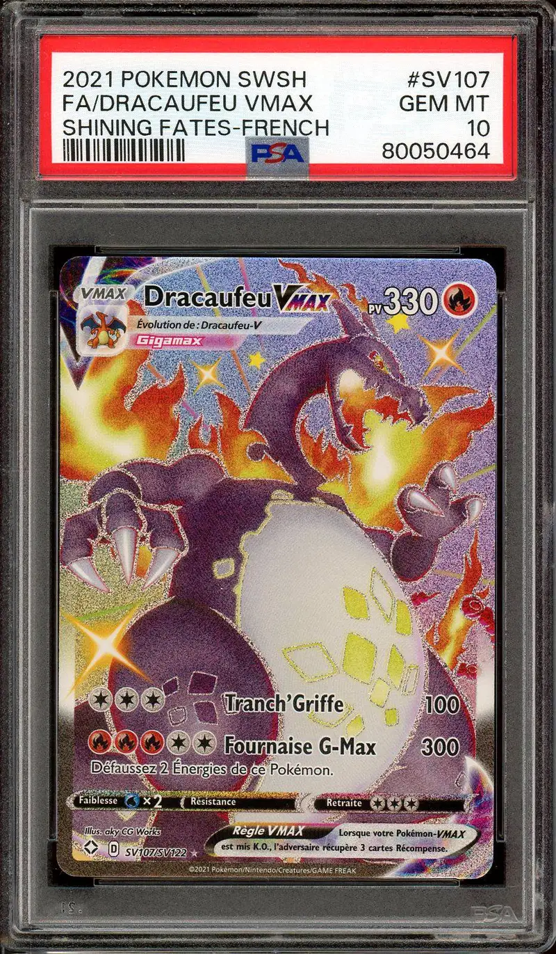 PSA 10 Dracaufeu VMax Shiny