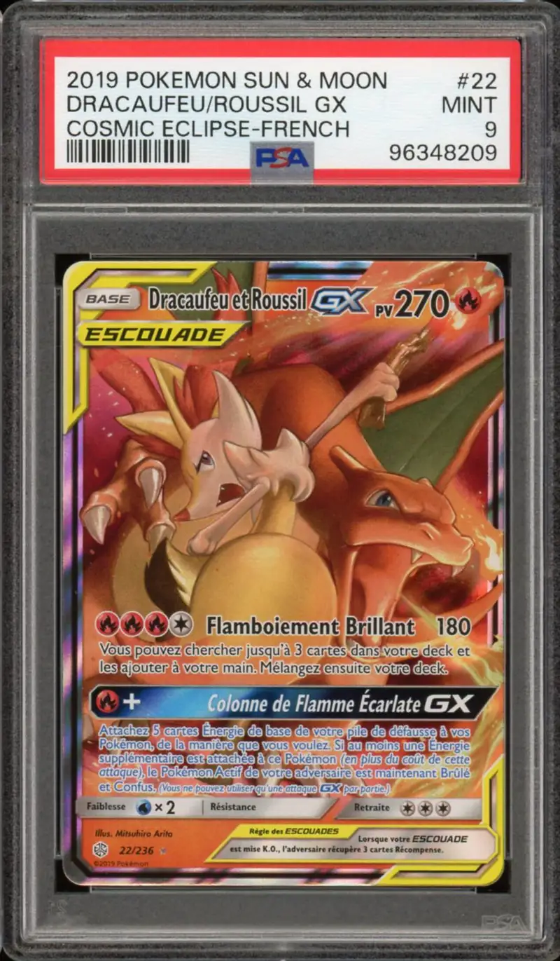 PSA 9 Dracaufeu et Roussil Gx