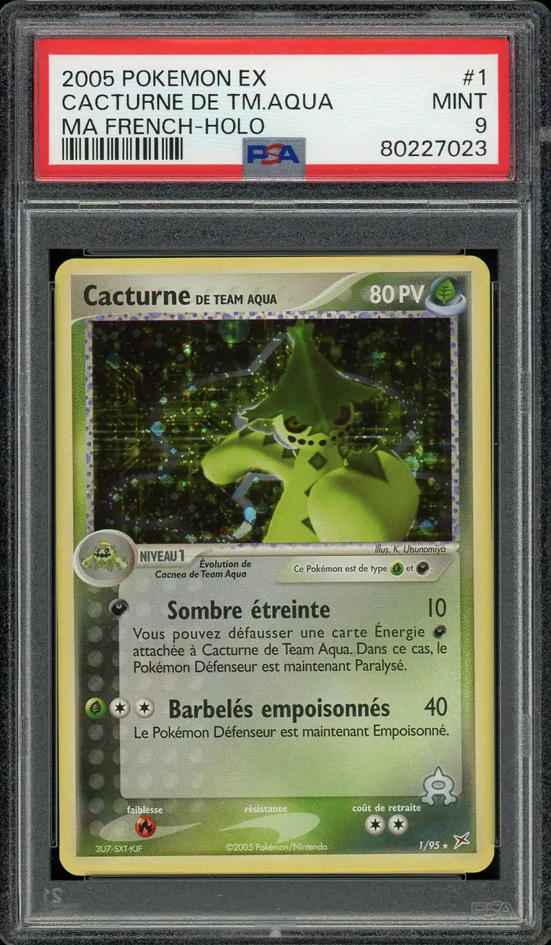PSA 9 Cacturne de Team Aqua Holo